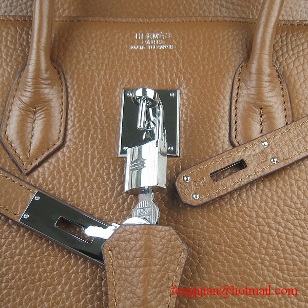 Hermes 35cm Embossed Veins Leather Bag Light Coffee 6089 Silver Hardware Hermes 35cm Embossed Veins Leather Bag Light Coffee 6089 Silver Hardware
